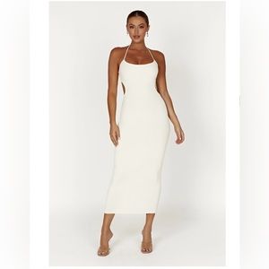 White Long Dress open back